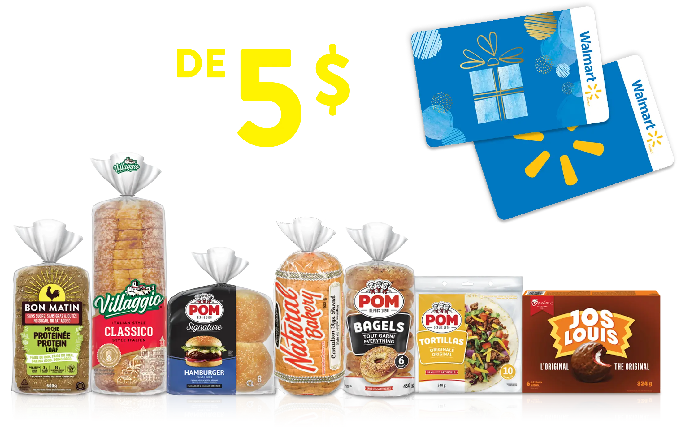 Obtenez une carte-cadeau numérique de 5 $ chez Walmart†† À l’achat de 3 produits†