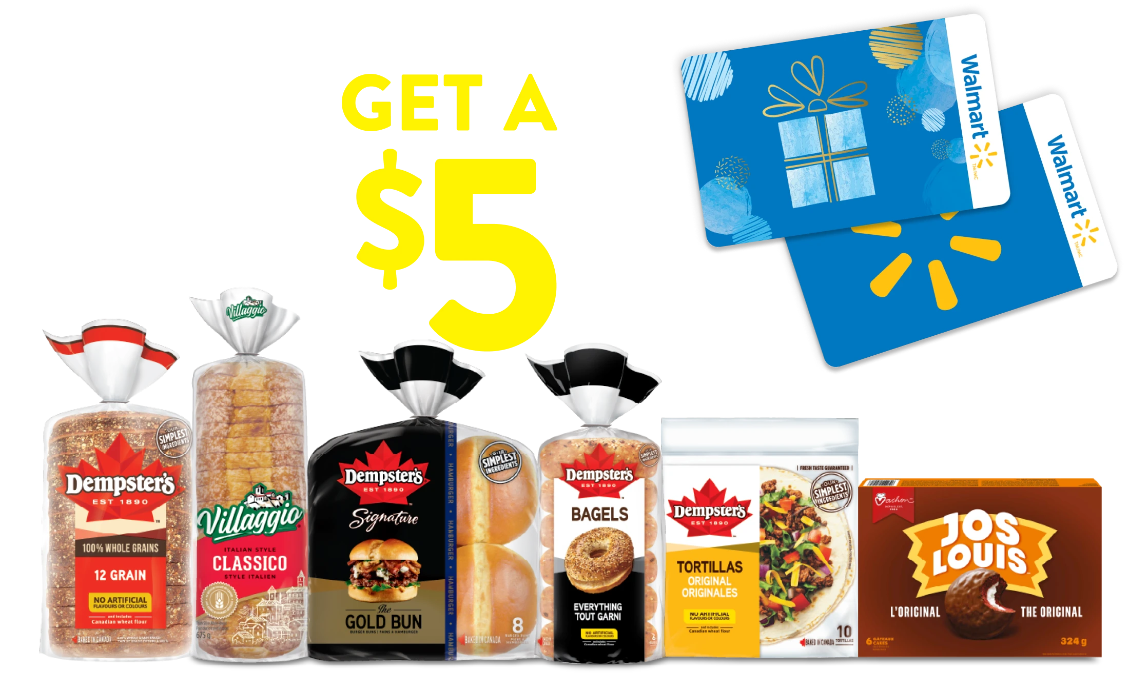Buy any 3, get a $5 Walmart Digital Giftcard